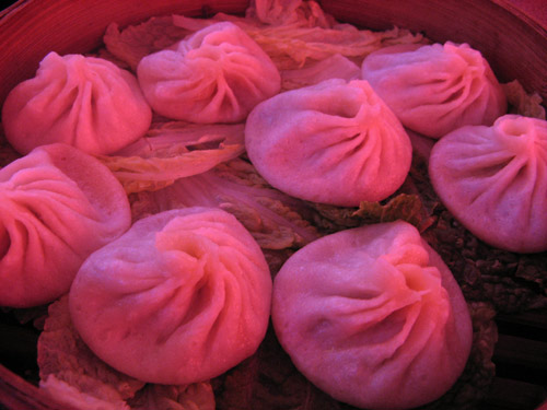 pink soup dumplings