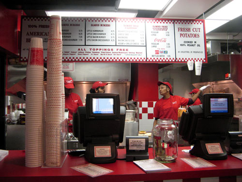 Five Guys counter